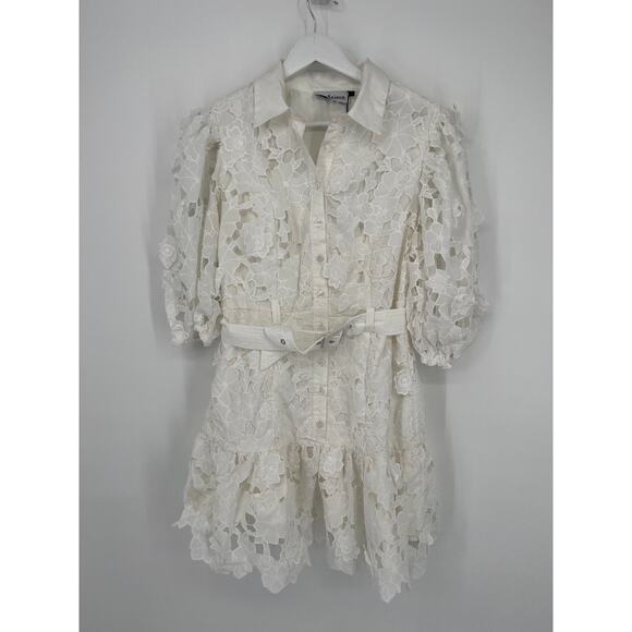 TUCKERNUCK EN Saison Ottis Floral Cutwork Minidress NWT Size Small - Picture 10 of 11